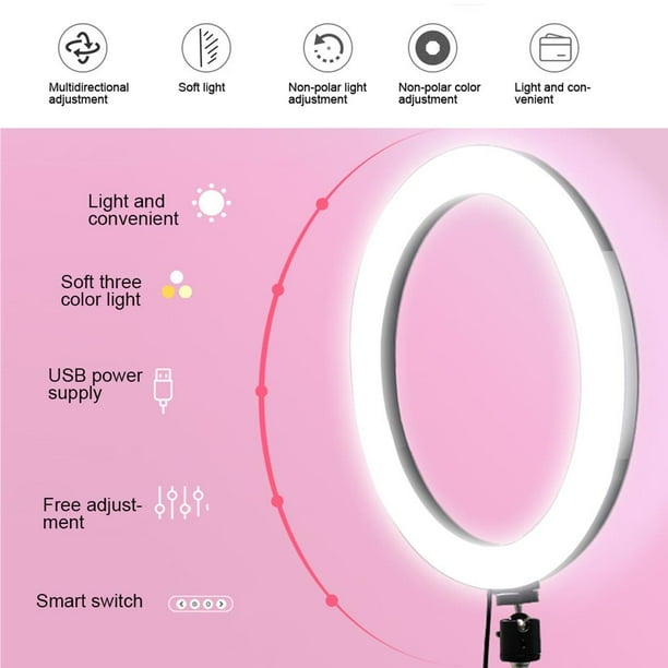 Dekaim Anillo de luz LED, LED Live Streaming Ring Light Studio Fotografía  Selfie Tattoo Fill Light Negro (6.5 Pulgadas) 