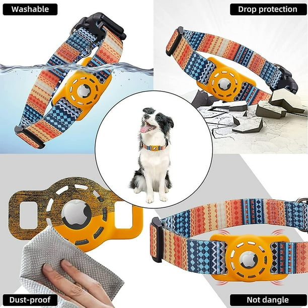 Collar para perro Airtag compatible con Apple Airtag, collar para cachorros  de poliéster con soporte JAMW