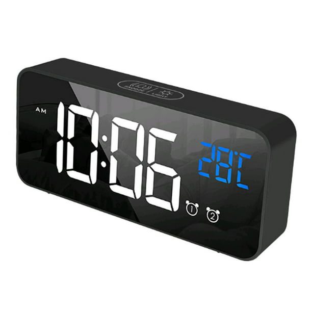Reloj De Espejo LED Digital, Despertadores Eléctricos, Función De