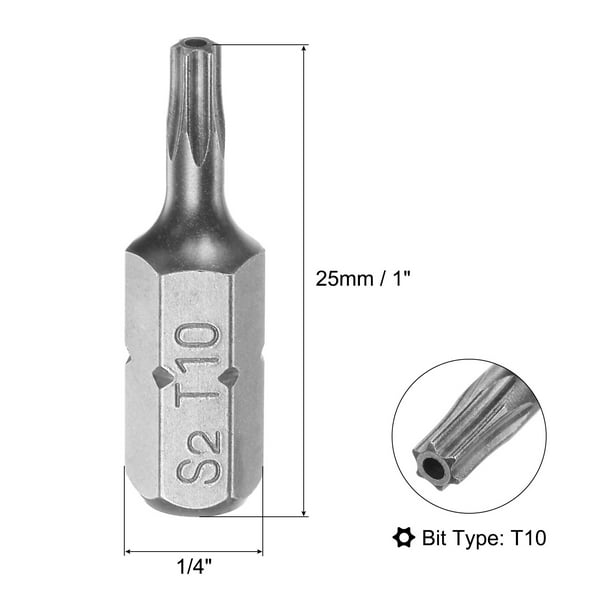 TEKPREM - Juego de puntas Torx con destornillador magnético de 1/4 de  pulgada, juego de puntas de destornillador Torx de seguridad de 1 pulgada  con 1