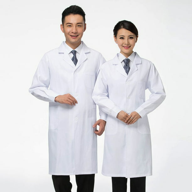 Bata de laboratorio de manga corta para hombre, vestido de médico