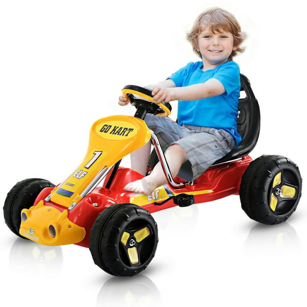 Go Kart Eléctrico Para Niños Montable Ajustable Con Luces Hw