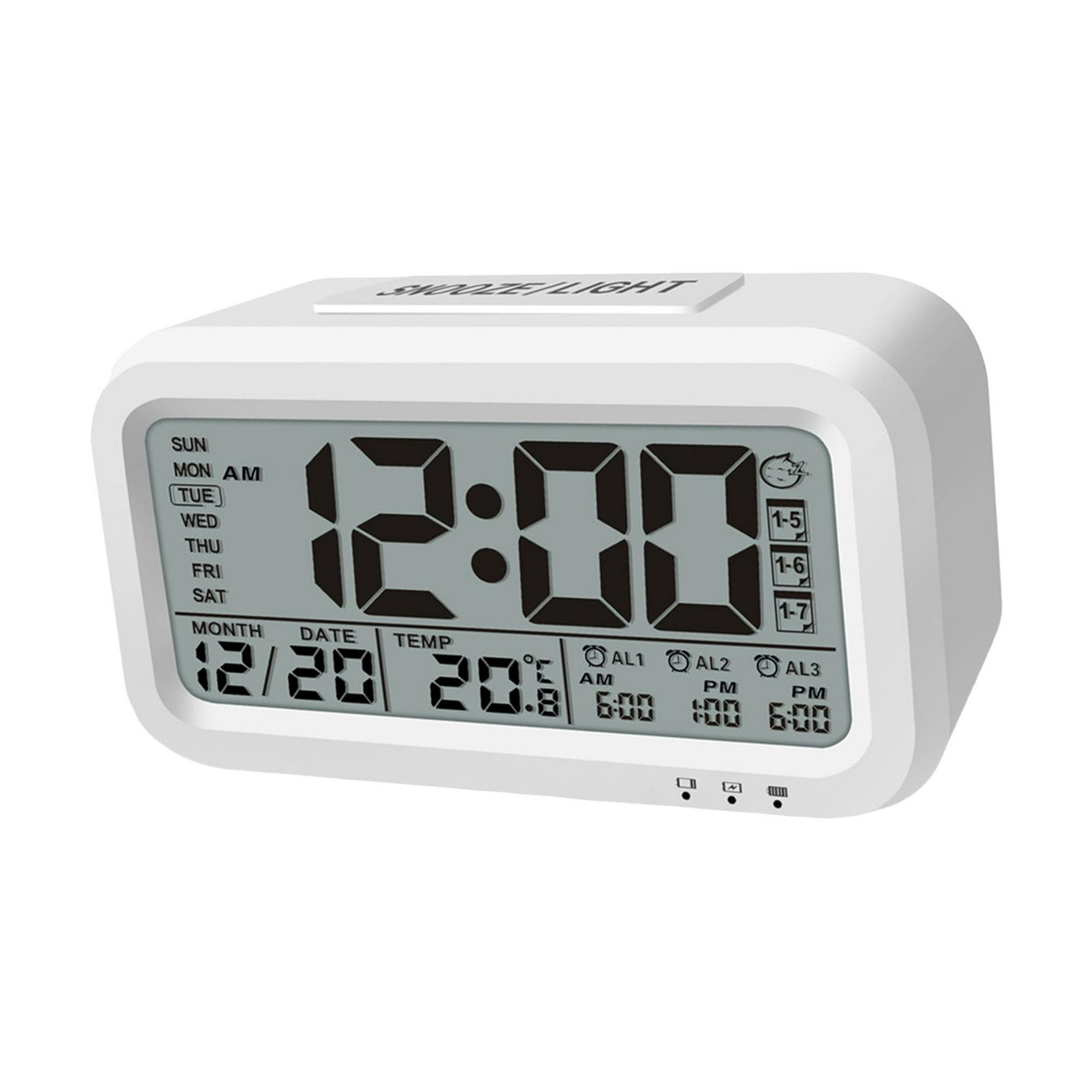 Reloj despertador digital con función de repetición, despertador electrónico  con repetición de 12/24 horas, reloj de mesita de noche, reloj Digital de  blanco Macarena Reloj despertador digital