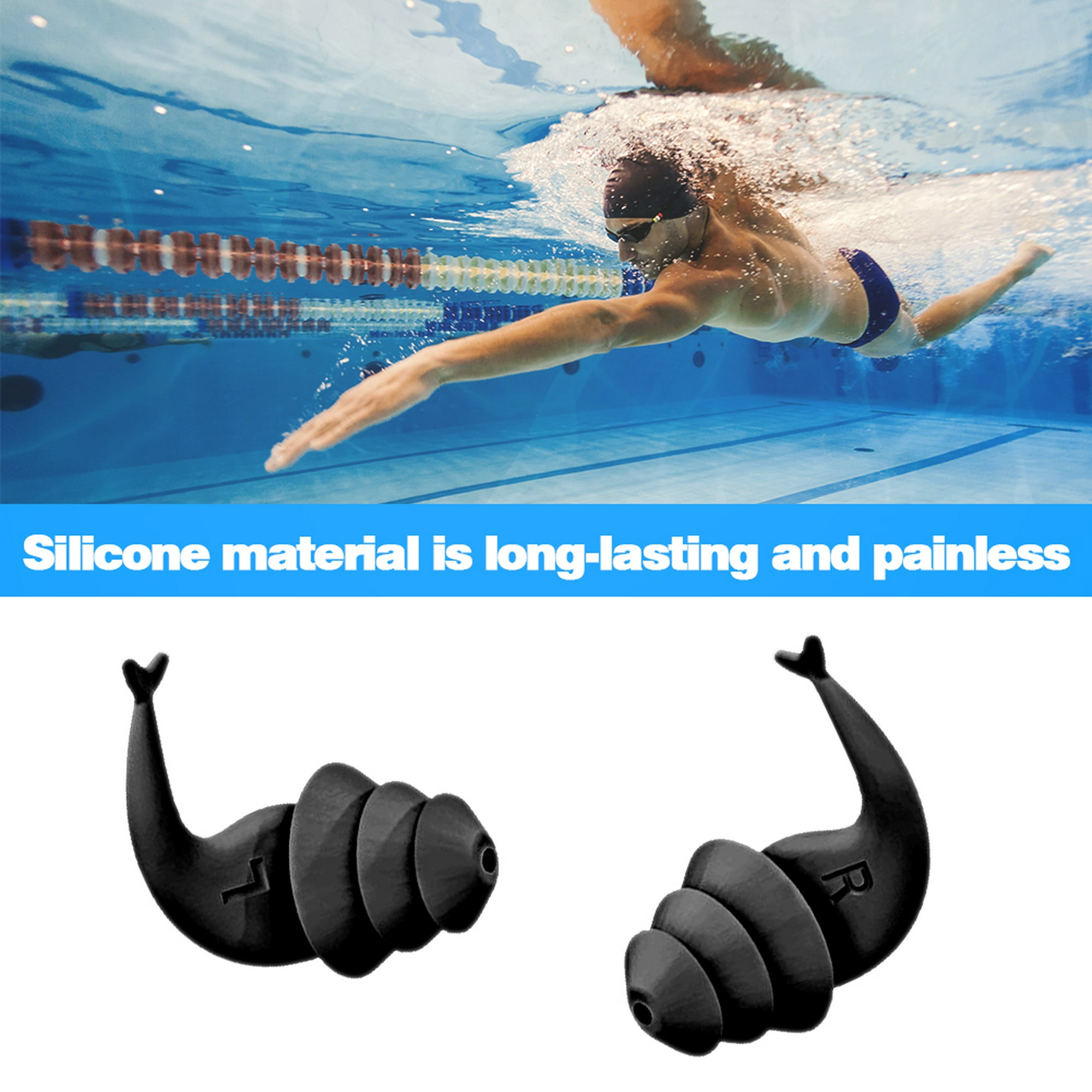 1 par de tapones insonorizados de silicona para los oídos tapones Likrtyny  suaves para dormir con aislamiento acústico
