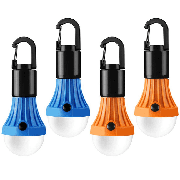 Linterna de camping, lámpara de camping con pilas (incluida) 3 modos de luz  80 - 140 lm, bombilla LED portátil con gancho para tienda de campaña,  camping, senderismo, pesca, bricolaje - paquete
