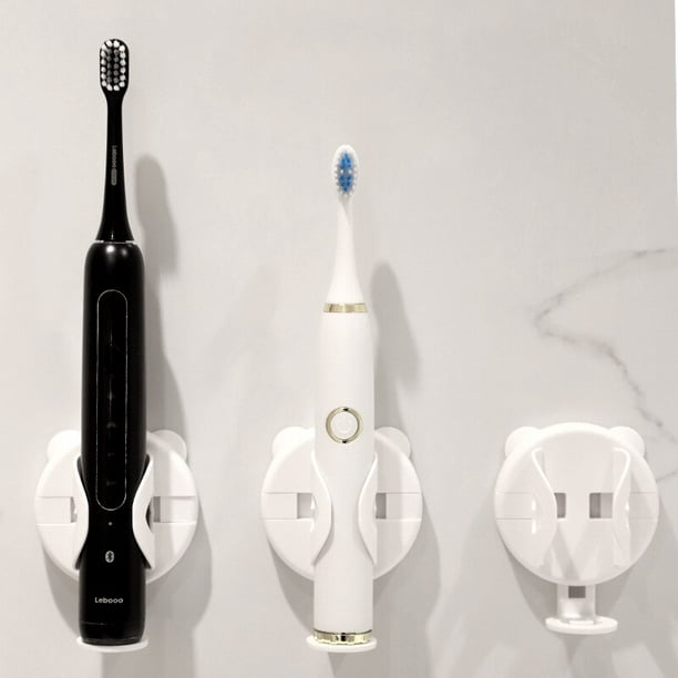 Soporte de cepillo de dientes eléctrico montado en la pared, estante de  plástico para baño, organizador