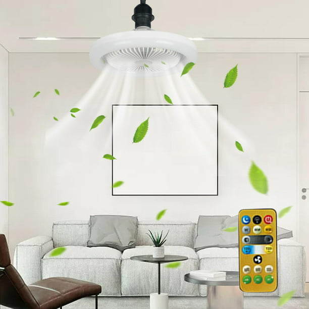Ventilador de techo LED silencioso con luz, lámpara de techo para dormitorio  de 50 W, con control remoto y lámpara regulable por aplicación con lámparas  de ventilador acrílicas, sala de estar, cocina