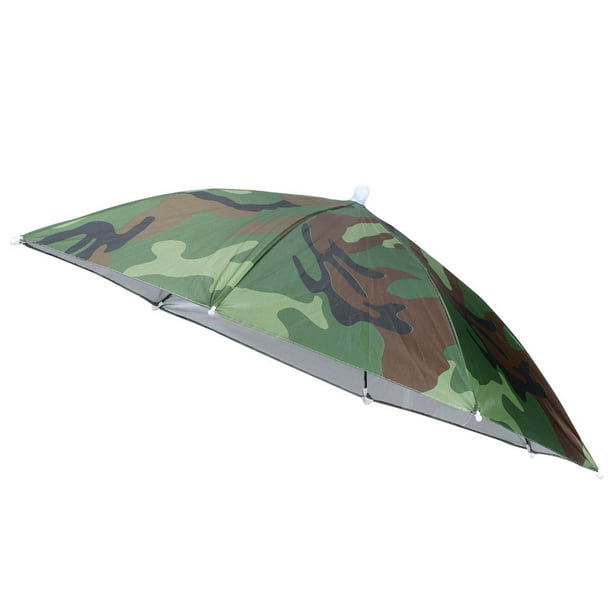 Sombrero de paraguas, paraguas de cabeza plegable con diadema elástica  Gorra de paraguas de manos libres Sombrilla impermeable para pescar y  acampar en días soleados de lluvia (69 cm)(verde) : : Deportes