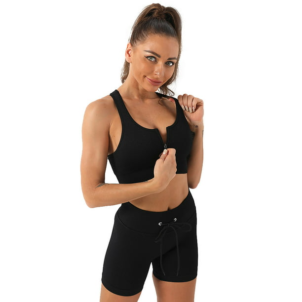 Conjunto De Yoga 2 piezas de ropa deportiva para mujer, ropa deportiva sin  costuras, artículos deportivos (negro L) Likrtyny Para Estrenar
