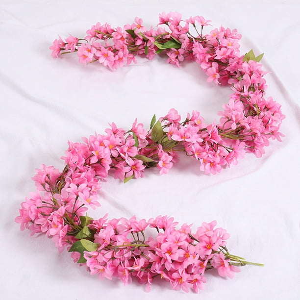Guirnalda de flores artificiales flor de cerezno en seda hawaiano