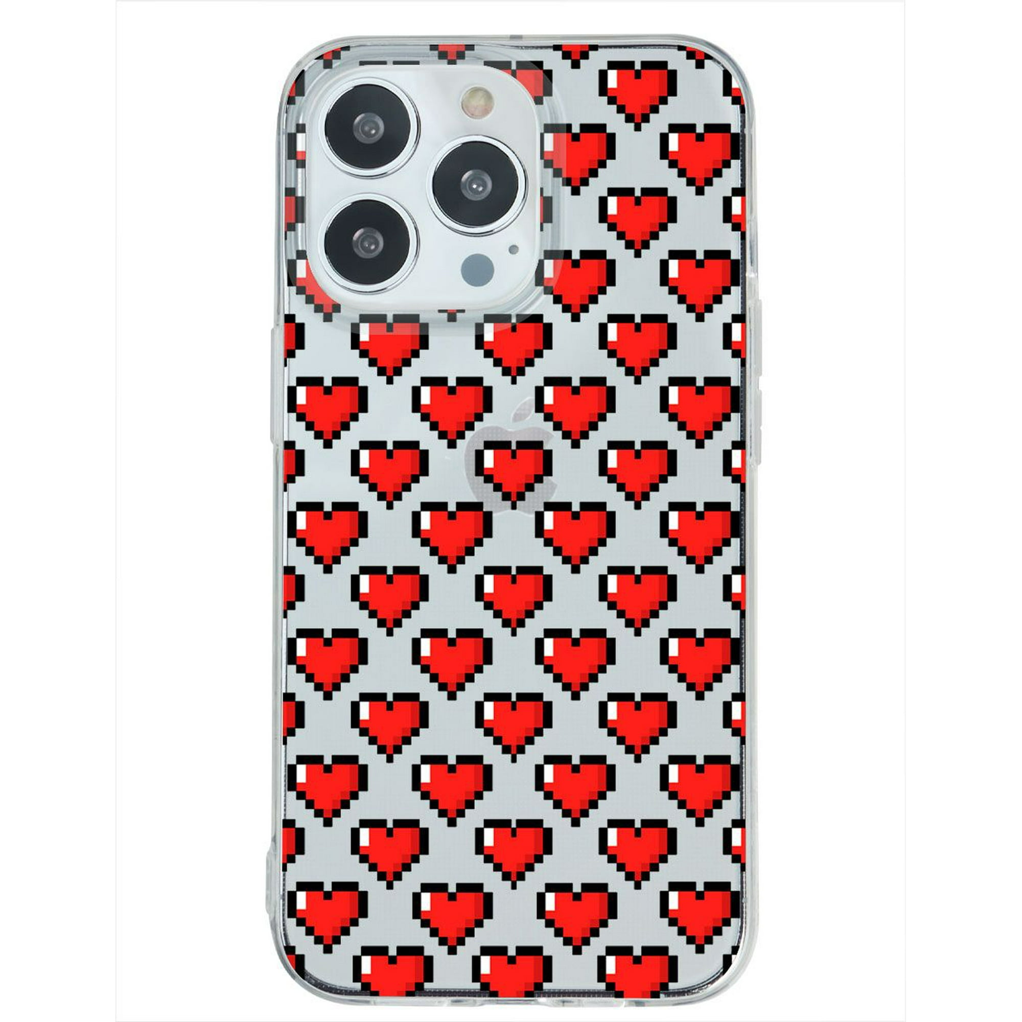 Funda para iphone 13 pro max corazones pixel, uso rudo, instacase protector para iphone 13 pro max antigolpes, case corazones pixel