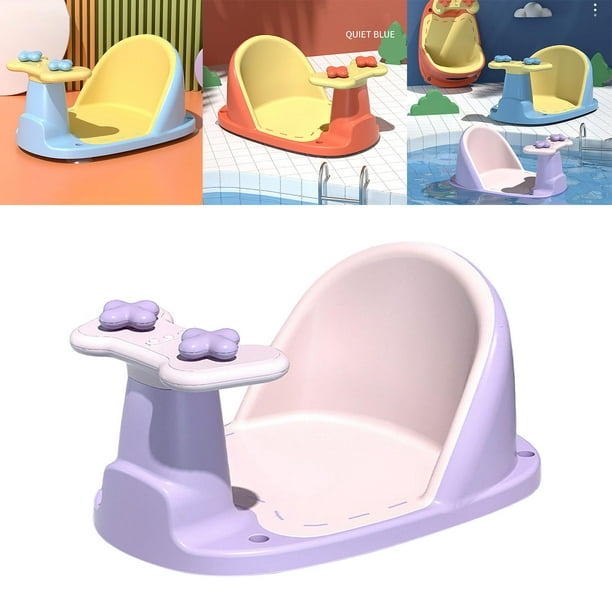  Asiento de baño para bebé para tina, asiento de bañera plegable  para niños pequeños de 6 a 18 meses, silla de ducha de bebé con soporte de  respaldo ajustable, alfombrilla suave