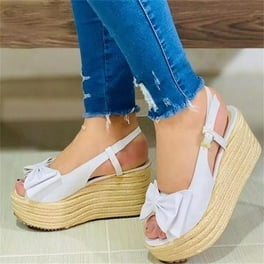 Grabar más Gastos Zapatos informales con punta abierta y lazo para mujer, sandalias de cuña  con plataforma sólida y có Wmkox8yii shjk6346 | Walmart en línea