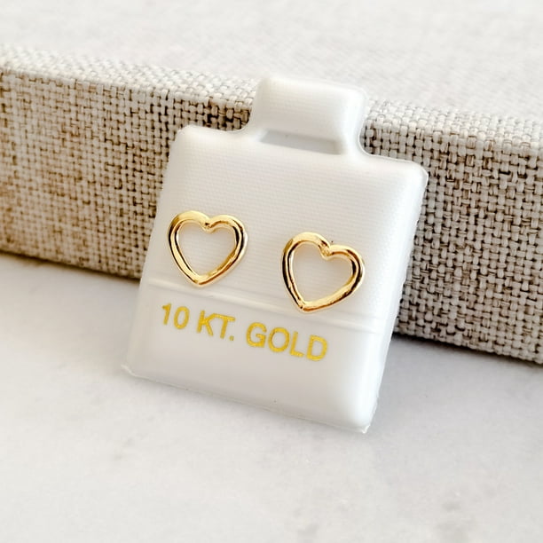 Aretes de oro 14k Mujer Broquel Hoja minimalista con oro amarillo