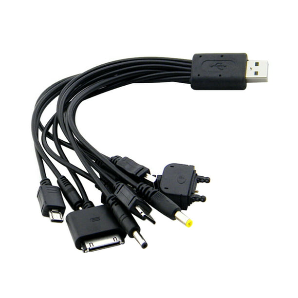 Cable de carga múltiple 10 en 1, cable de carga múltiple universal con 10  puertos para cargar teléfonos celulares, altavoces, MP3, MP4 y más