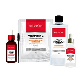 Revlon Set Aceite de Ricino Agua micelar Vitamina C Mascarilla Facial y Suero de Vitamina C