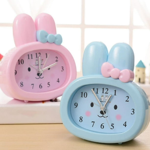  HEXEH Reloj despertador para niños, mesa de dormitorio, mesita  de noche, silencioso, bonita lámpara luminosa, reloj despertador para niños  y niñas, estudiantes, relojes pequeños (color : B) : Hogar y Cocina