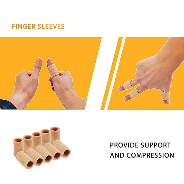 Fundas para dedos, soporte de férula para el pulgar para soporte de dedos,  cinta elástica transpirable, protector de presión de compresión para