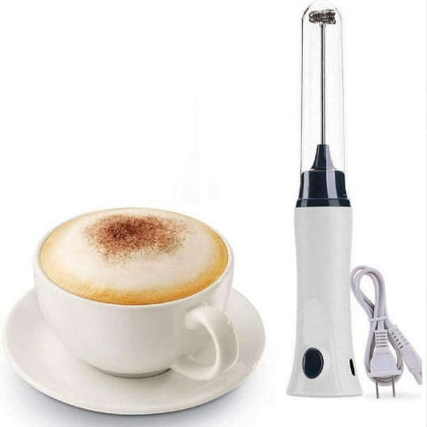 Espumador de café y leche recargable de mano con 3 cabezales, batidor  eléctrico de espuma para bebidas, mini batidor de huevos para capuchino,  café