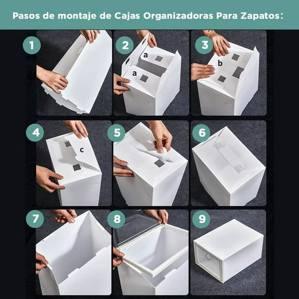 Zapatero Organizador Apilable De Plastico Para Closet 12 Cajas De Zapatos  Pares