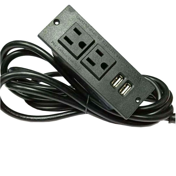 Regleta de alimentación empotrada para conferencias con puertos USB,  regleta de alimentación de mesa, estación de carga de escritorio con 2  salidas y 3 puertos USB (máximo 3.5 A) : Electrónica 