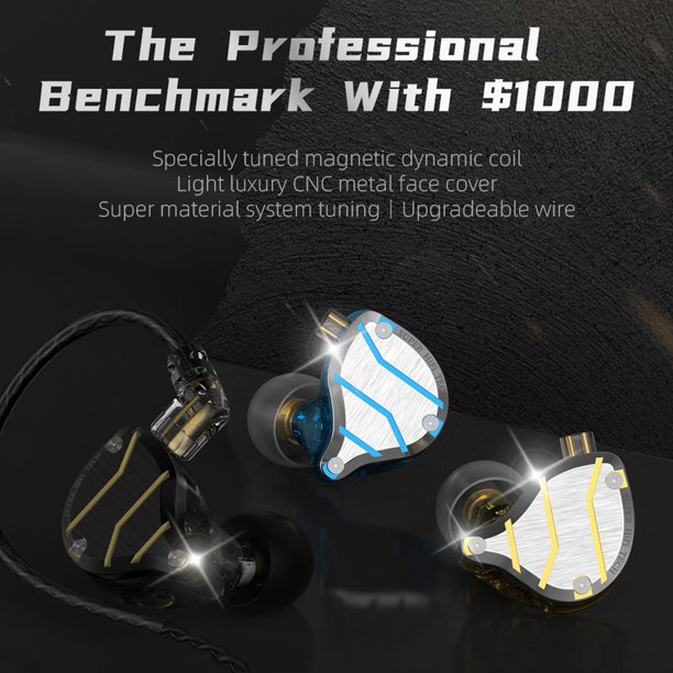 Auriculares in-ear gamer KZ Auriculares con cable ZSN Pro with mic dorado