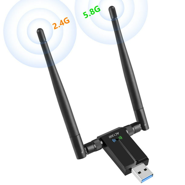 Adaptador WiFi USB Inalámbrico para PC - 802.11AC 1200Mbps Dual 5Dbi  Levamdar CZDZ-ST118