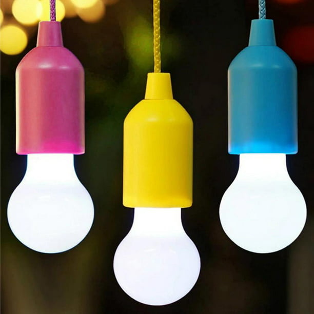 Luz Led Bombilla LED colgante con pilas, coloridas bombillas de