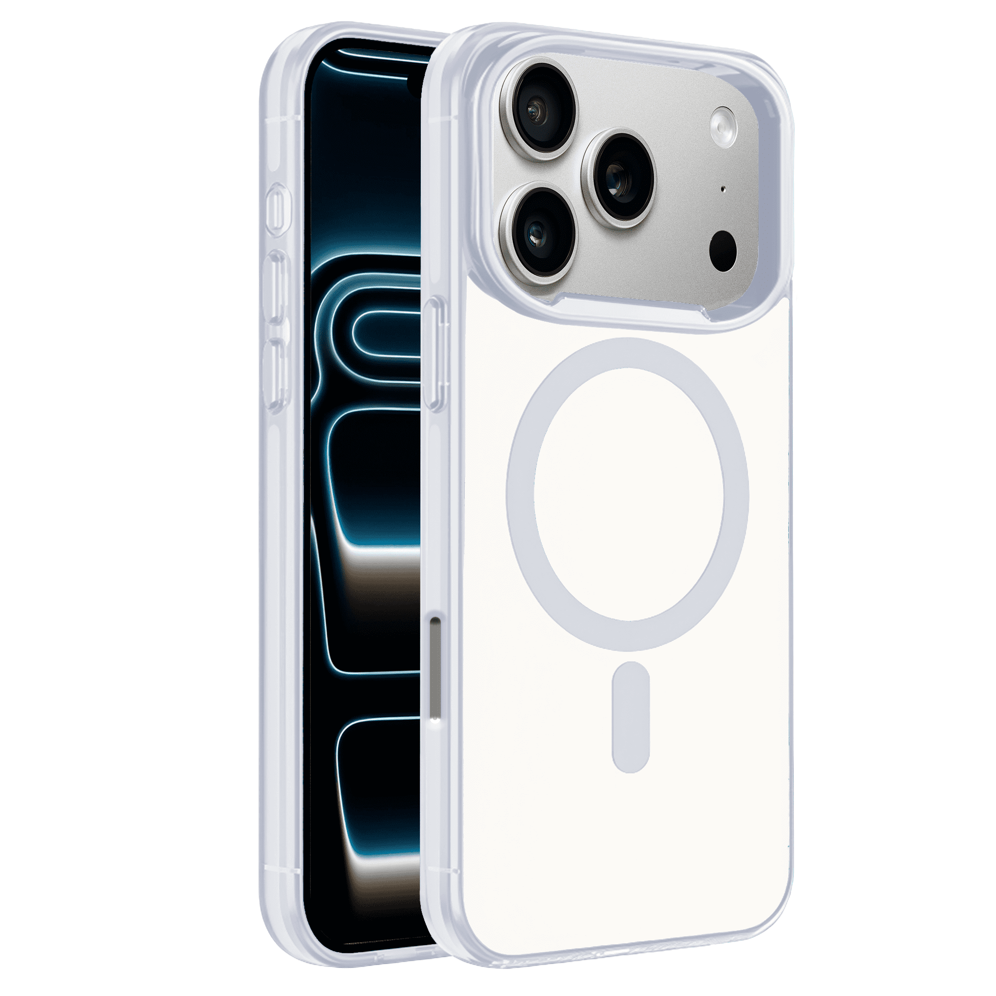 Funda case deluxe para iphone 17 pro max blanco uso rudo compatible con magsafe, protección antigolpes resistente, pc + tpu, diseño elegante y duradero