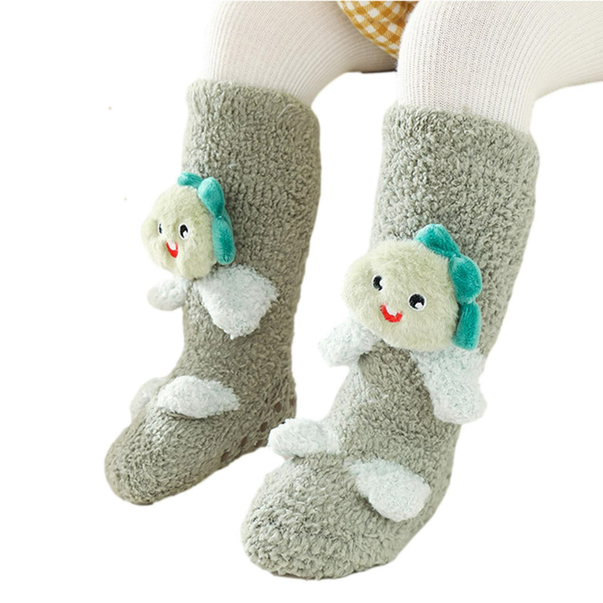 Calcetines para bebé Bot para niños y niñas, calcetines térmicos acolchados  para otoño e invierno (B, niños de 9 a 15 años)