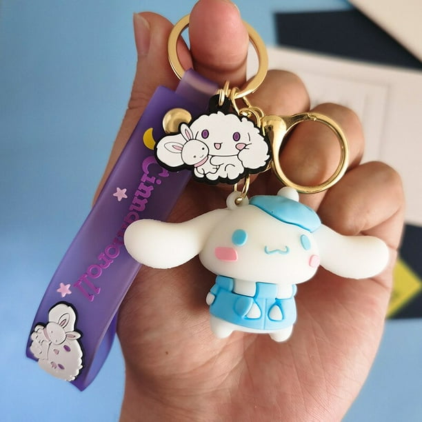 Sanrio-Llavero colgante de Cinnamoroll para niños, llaveros Kawaii