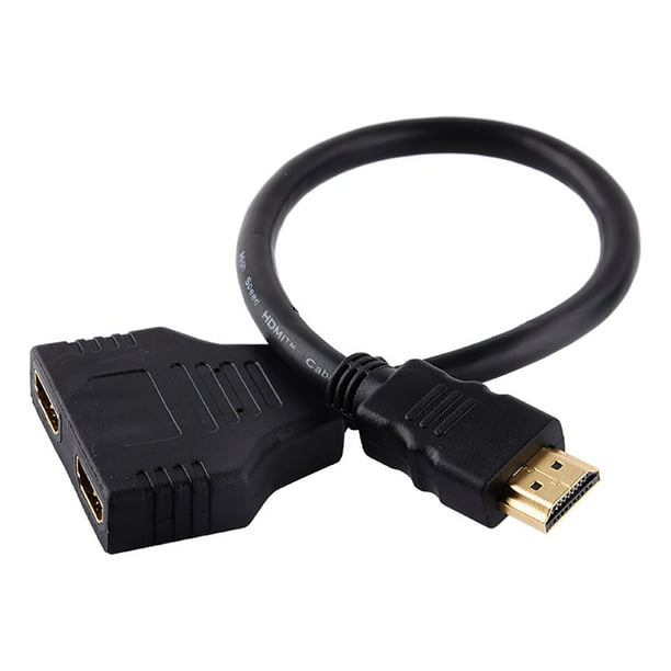 Divisor de cable HDMI 4K 1 en 2 salidas, divisor HDMI NEWCARE para  monitores duales solo espejo, divisor HDMI 1x2 HDMI macho a HDMI dual  hembra