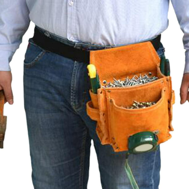 Cinturones de herramientas de 12 bolsillos para hombres, cinturón de  herramientas de construcción, cinturón de herramientas de carpintero,  cinturón de
