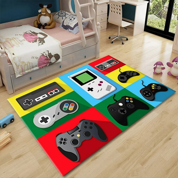 alfombra infantil alfombra salón alfombra baño felpudo Alfombras de Gamer  con diseño de controlador de juego, alfombrillas antideslizantes para  niños, alfombra para decoración de salas de estar, tapis