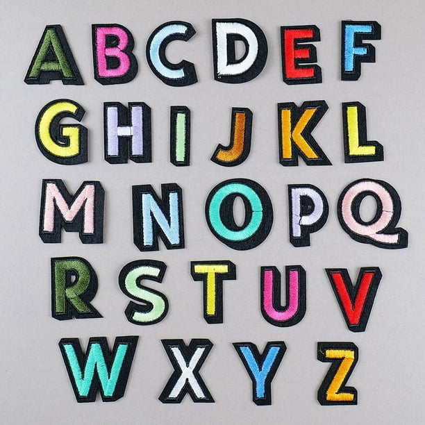Letra K - Parches bordados de letras termoadhesivas de 3 pulgadas con parte  trasera de pegamento, parches de apliques del alfabeto para ropa