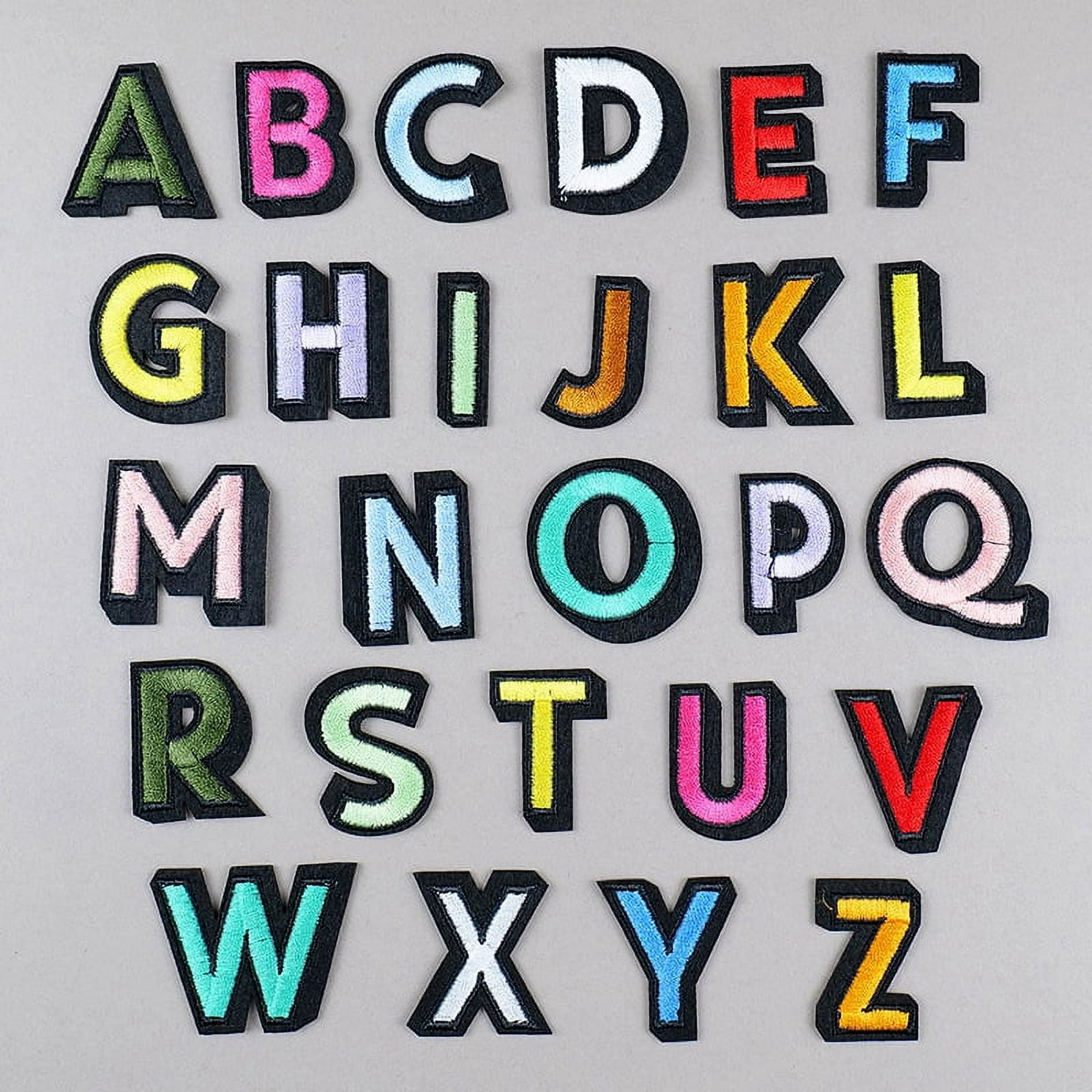 Letra Z - Parches bordados de letras termoadhesivas de 3 pulgadas con parte  trasera de pegamento, parches de apliques del alfabeto para ropa