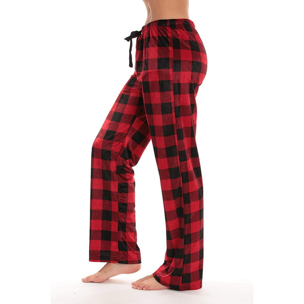 teléfono Gigante Residente Pantalones de pijama de franela a cuadros Buffalo para mujer con bolsillos  Adepaton CJWUS-5752 | Walmart en línea