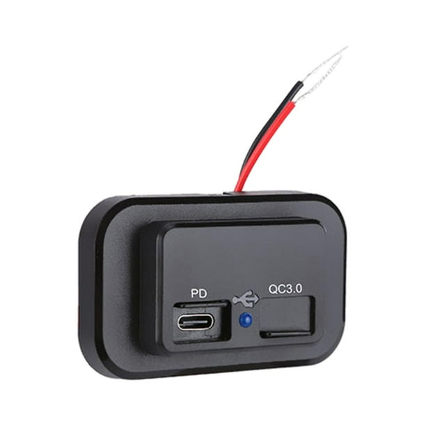 Cargador 12v Para Coche 2 Puertos Usb Qc 3.0 Con Cable Usb C