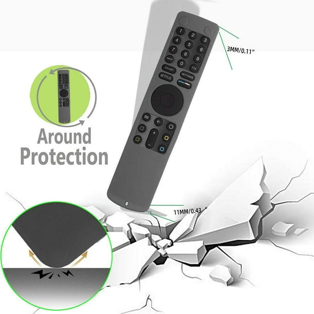 Funda de silicona para TV Stick con protector de control remoto con cordón  (gris oscuro) Universal Accesorios Electrónicos