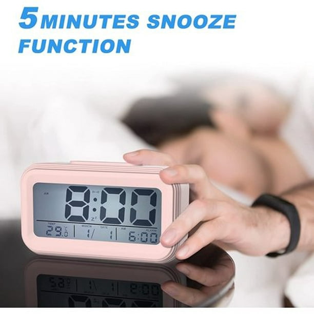 Reloj despertador digital Reloj despertador matutino, reloj despertador  digital silencioso con pilas Rojo Verde