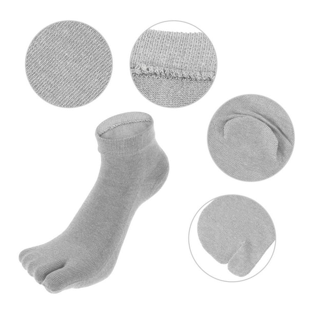 Calcetines de yoga 1 finger adultos antideslizantes algodón biológico gris