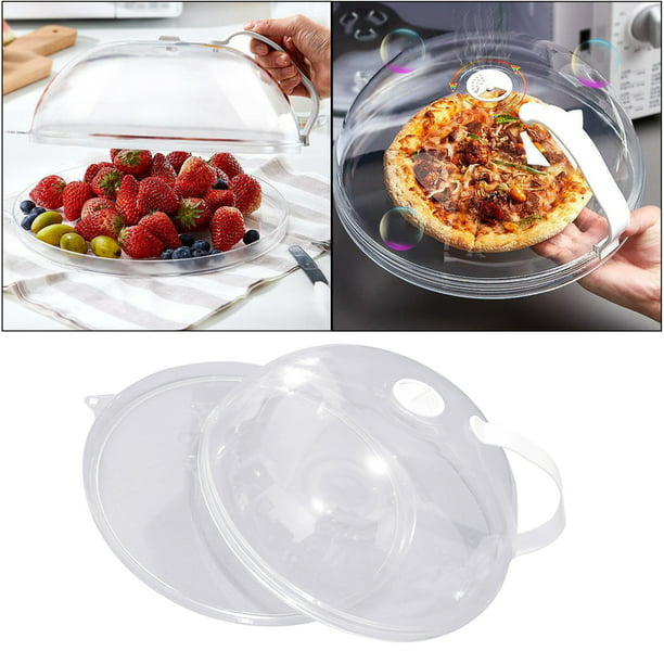 Bezrat Cubierta de vidrio para microondas | Tapa protectora de salpicaduras  con perilla de silicona de fácil agarre, 100% grado alimenticio, libre de