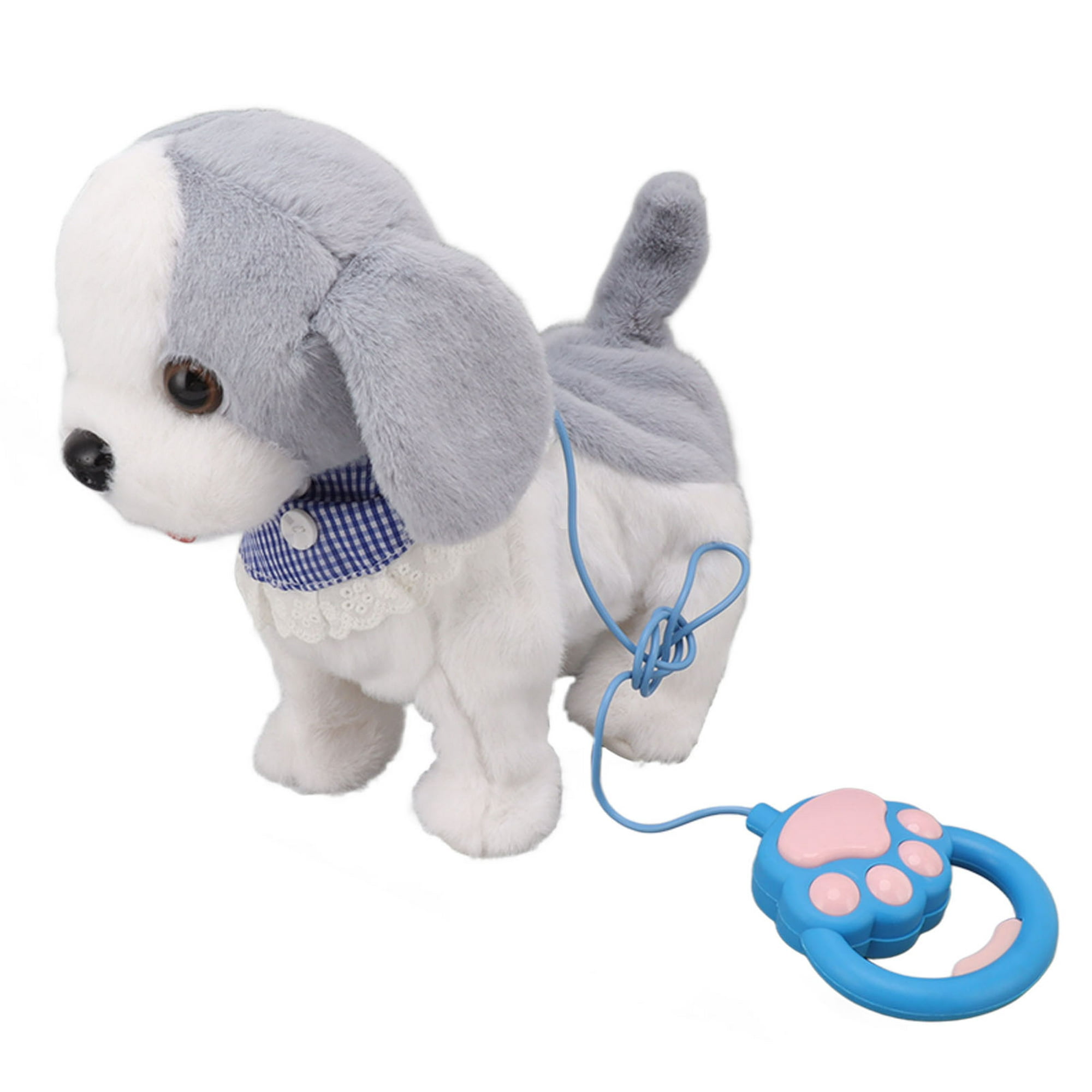Perro de peluche para cachorros, juguete electrónico interactivo para  caminar, ladridos, cola meneante, perro estirado, 7 pulgadas, regalos para  niños