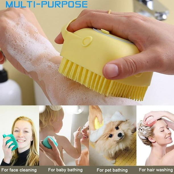 Cepillo de baño de silicona para masaje, esponja de ducha, dispensador de  jabón líquido, cepillo de baño suave, para niños, mujeres y hombres,  esponja