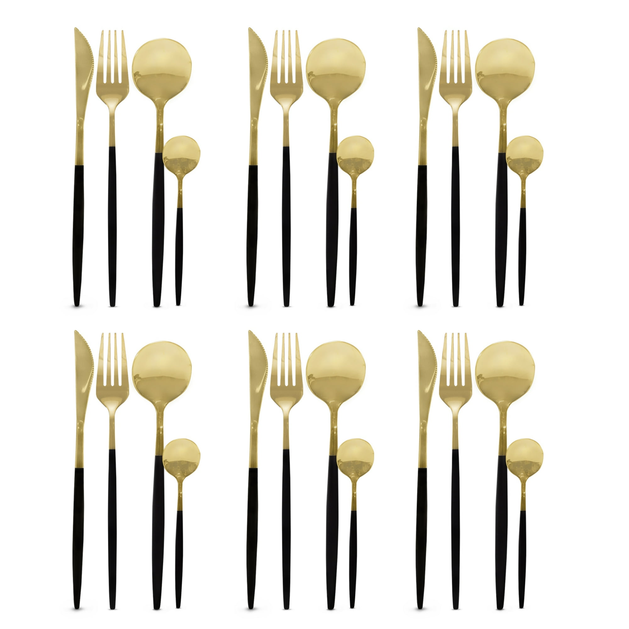 Set Cubiertos Dorados y Negros - Packandthings