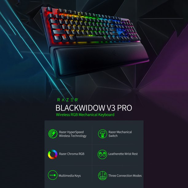 Teclado Mecánico Inalámbrico Gamer - Razer BlackWidow V3 Pro