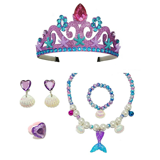 Fedio - Juego de colección de princesa para niñas, con zapatos de vestir,  tiara de princesa y accesorios de joyería