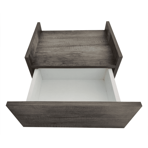 Tocador/estante de tocador flotante blanco minimalista con cajones de nogal  -  México