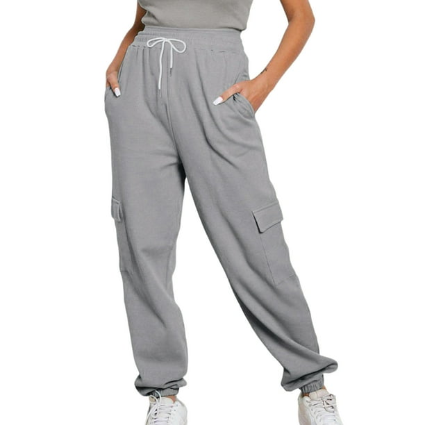 ICHUANYI Liquidación Pantalones de jogging para mujer Pantalones de chándal  casuales con bolsillo Pantalones de salón con cintura elástica para hacer