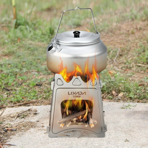 Estufa de leña plegable compacta Lixada para acampar al aire libre Cocinar  Picnic